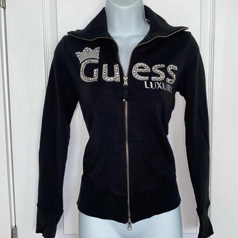 GUESS Women’s Bejeweled Sweater - XSmall, fits like a Sm/Md